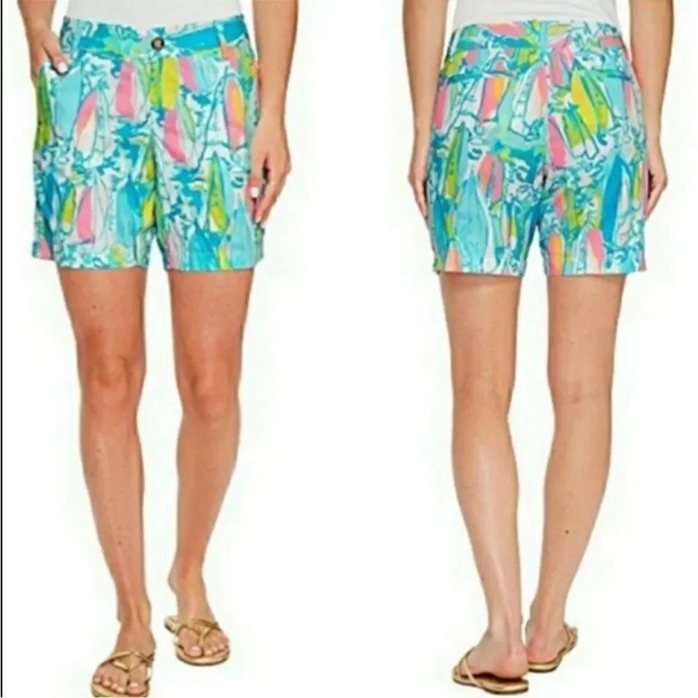 Lilly Pulitzer Jayne Sailboat Shorts Women Size 00
